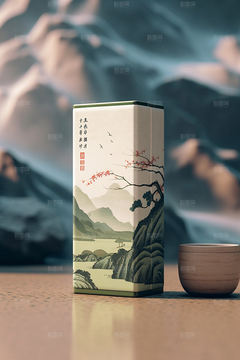 茶叶包装传统中国风模型