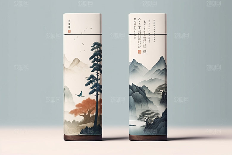 茶叶包装茶叶罐中式模型