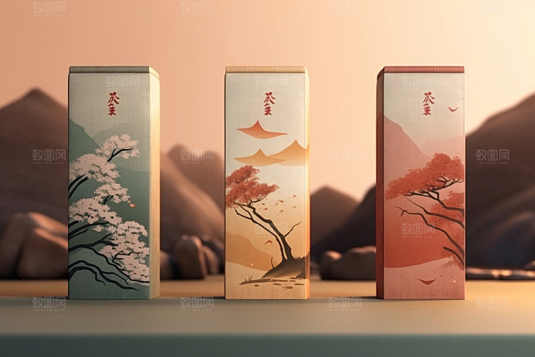 茶叶包装中国风3D模型
