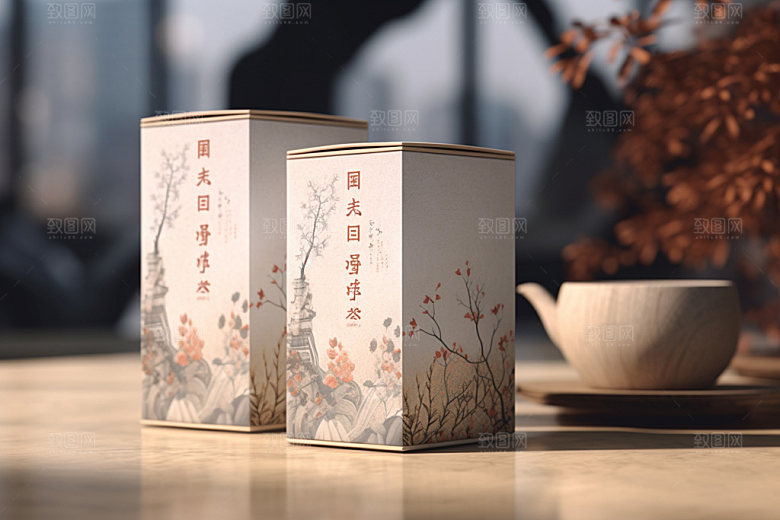 茶叶包装中国风中式模型