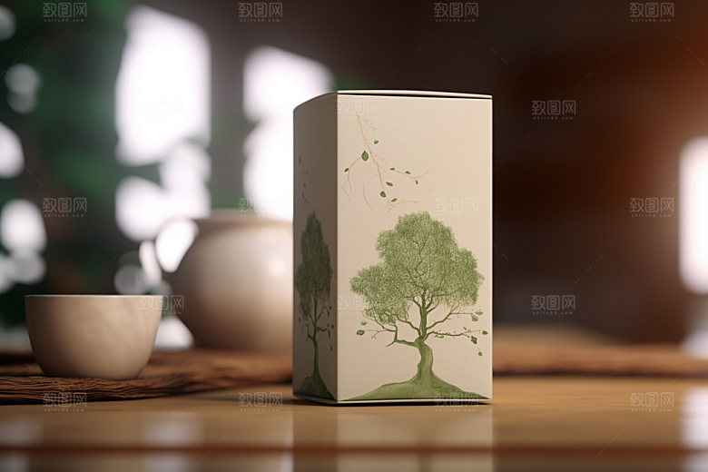 茶叶包装茶叶罐中式模型