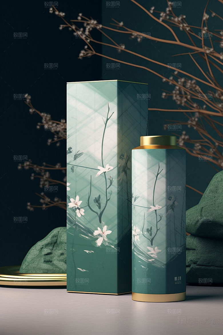 茶叶包装立体中式模型