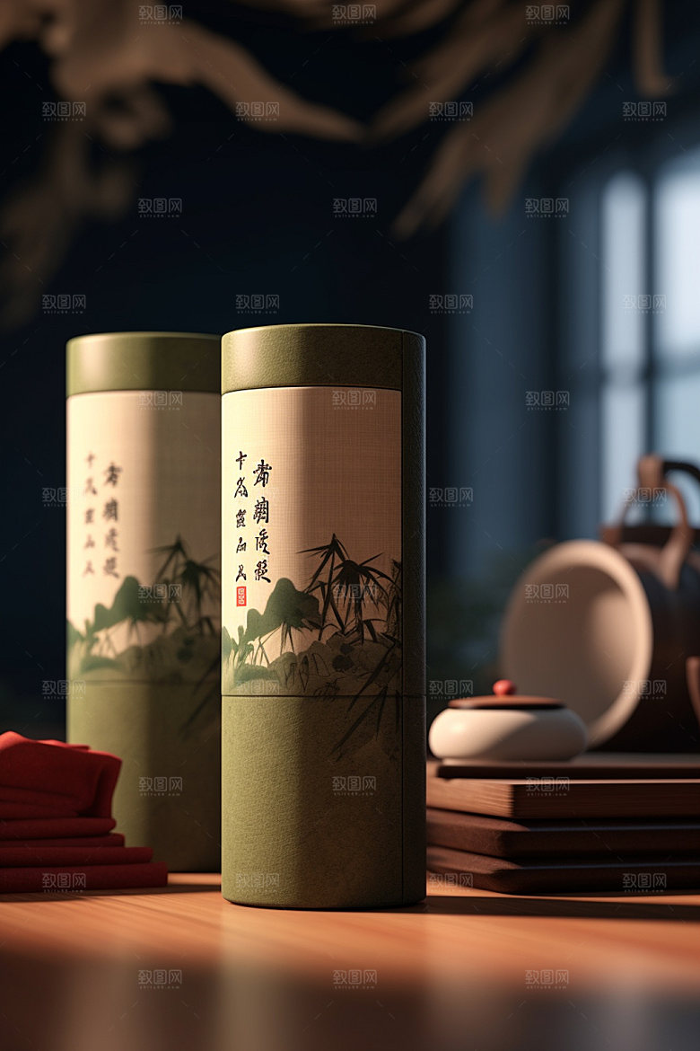 茶叶包装中式中国风模型