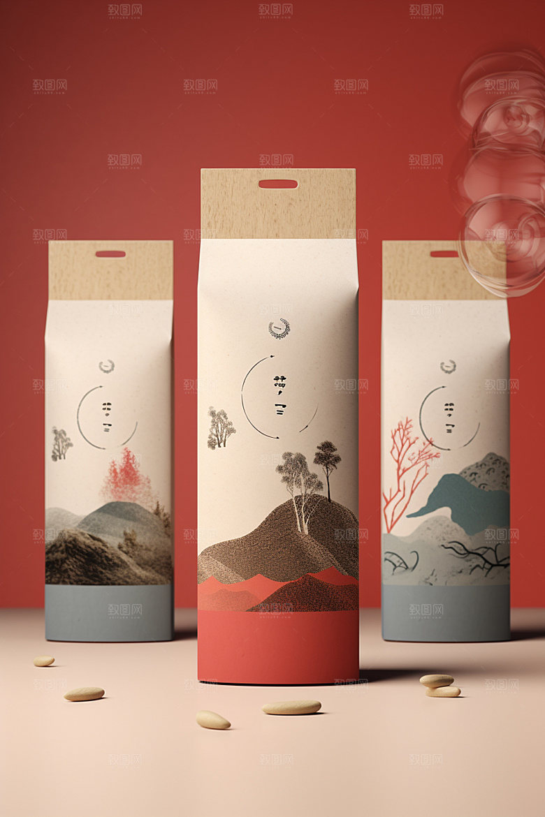 茶叶包装中国风中式模型