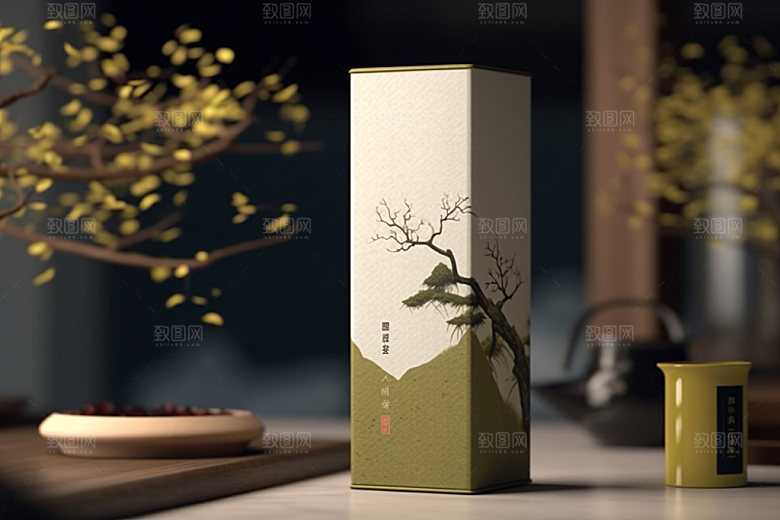 茶叶包装中国风中式模型
