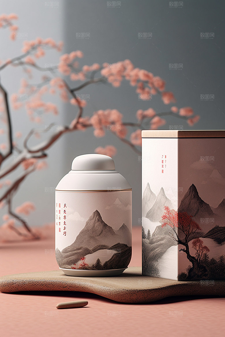 茶叶包装中式3D模型