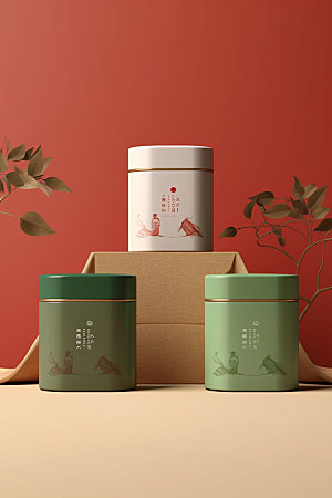 茶叶包装茶叶罐中国风模型