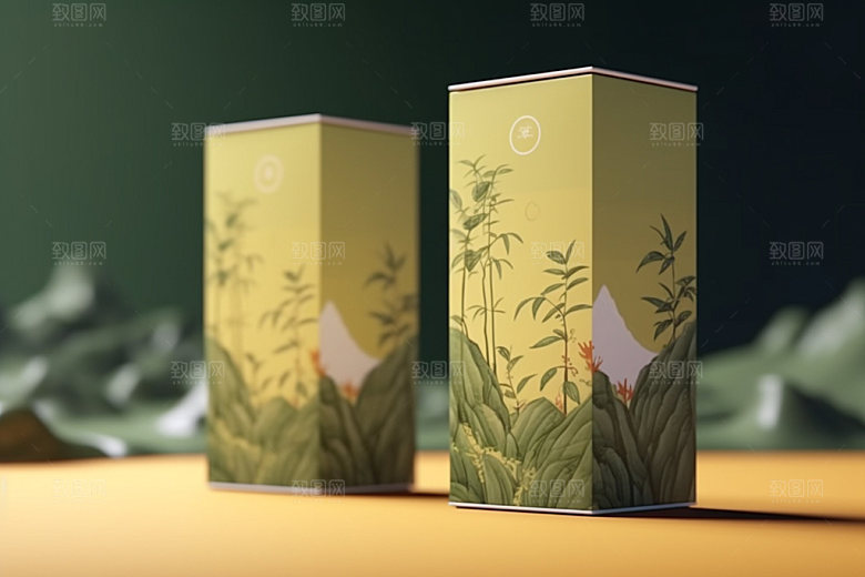 茶叶包装包装设计中式模型