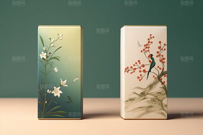 茶叶包装茶叶罐中国风模型