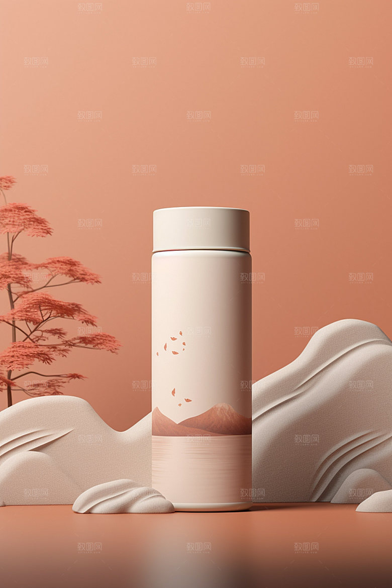 茶叶包装中式茶叶罐模型