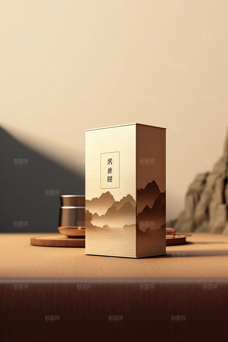 茶叶包装中国风茶叶罐模型