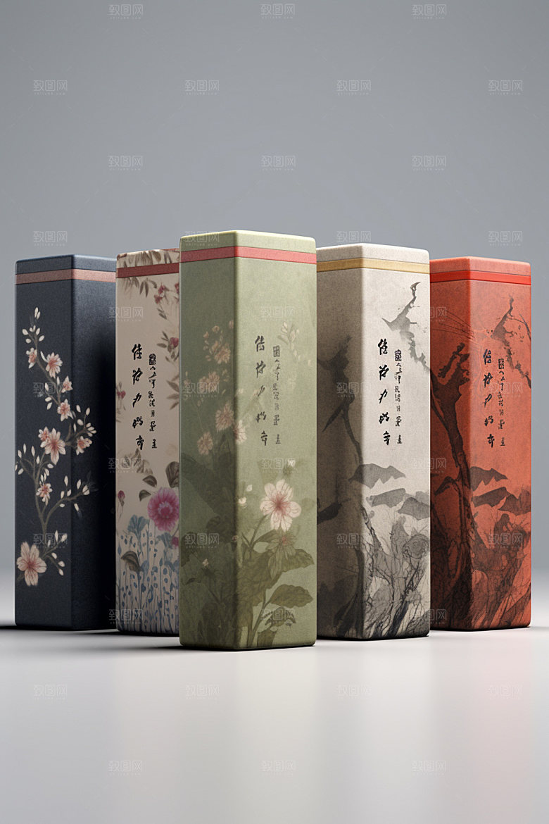 茶叶包装茶叶罐中国风模型