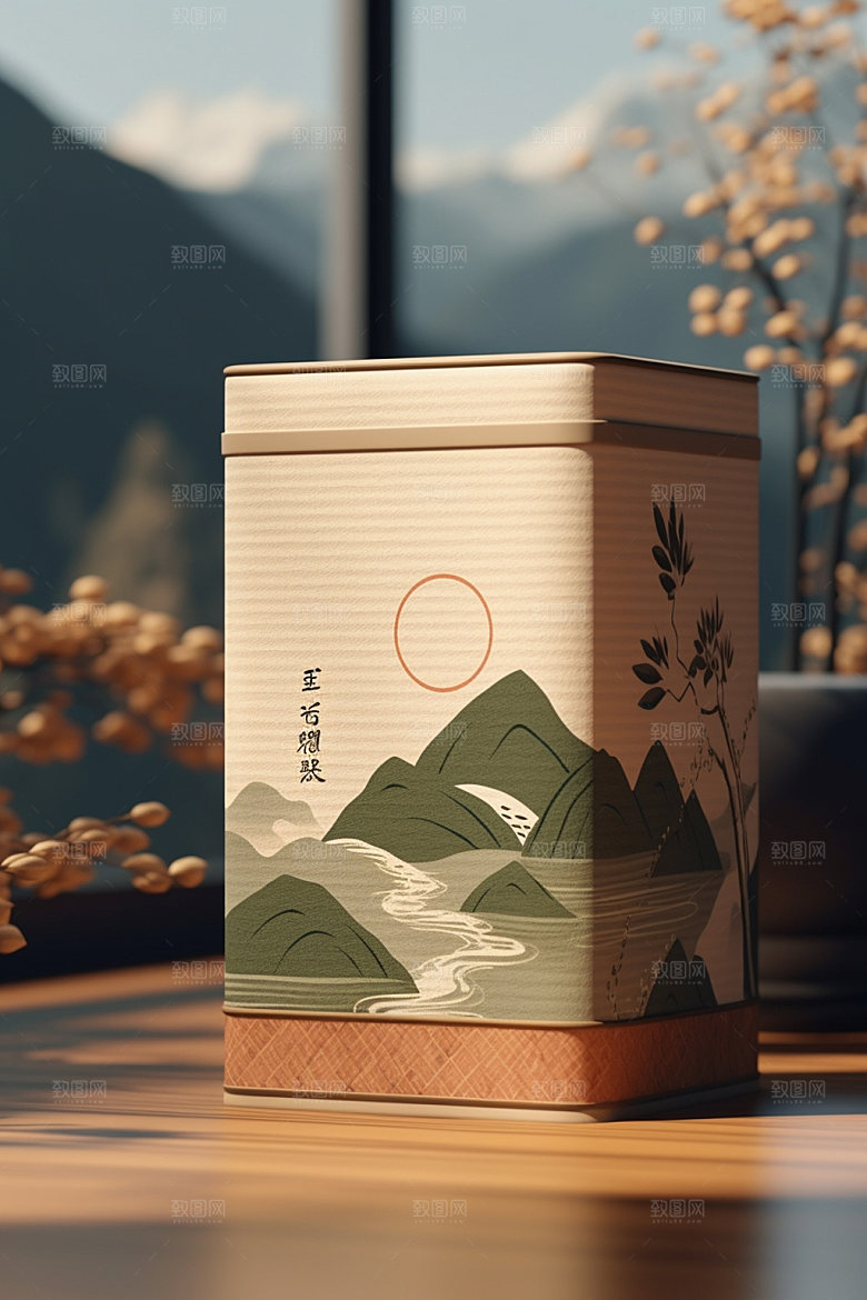 茶叶包装中式中国风模型
