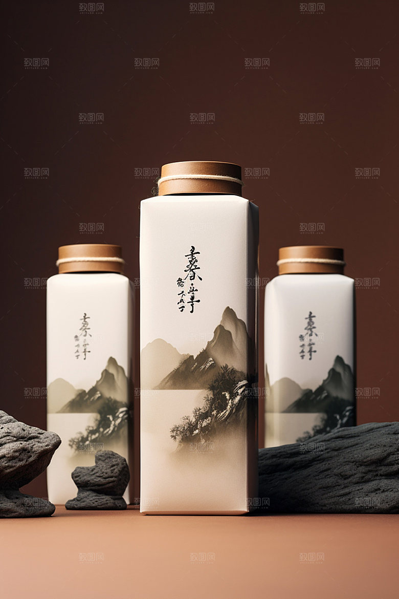 茶叶包装3D中式模型