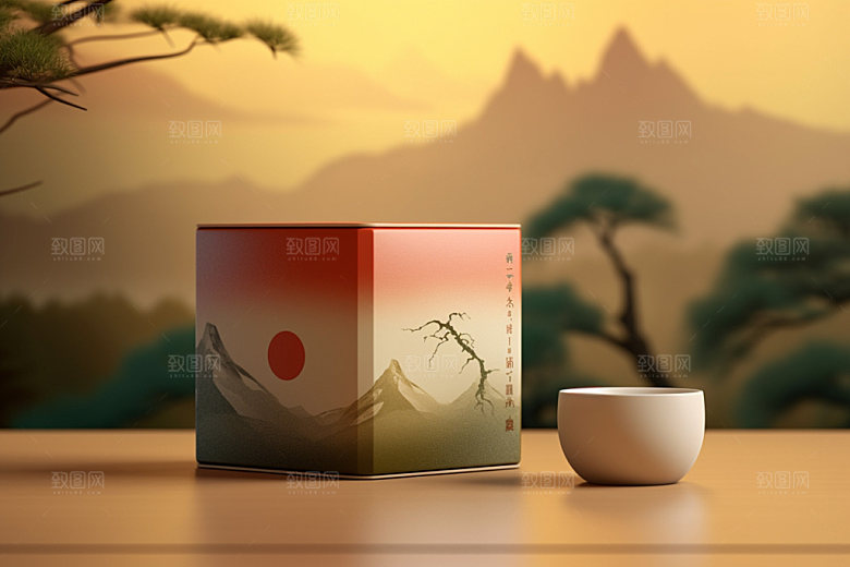 茶叶包装传统中式模型