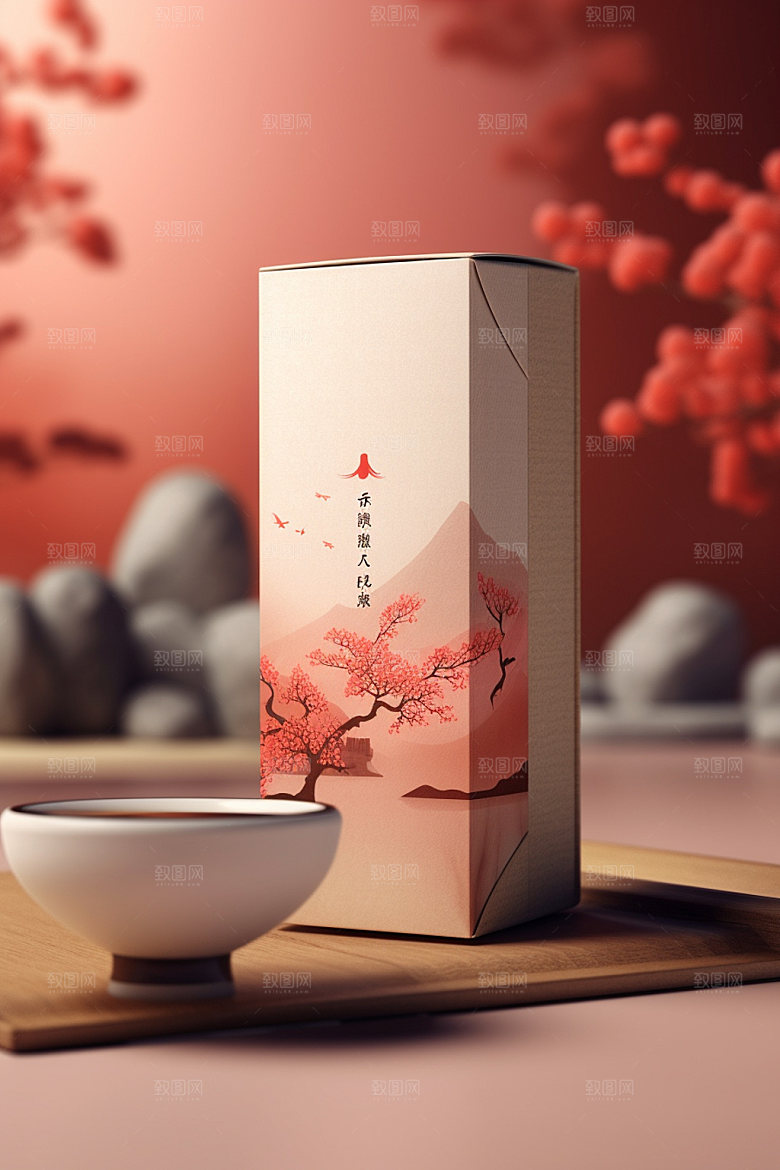 茶叶包装立体中式模型