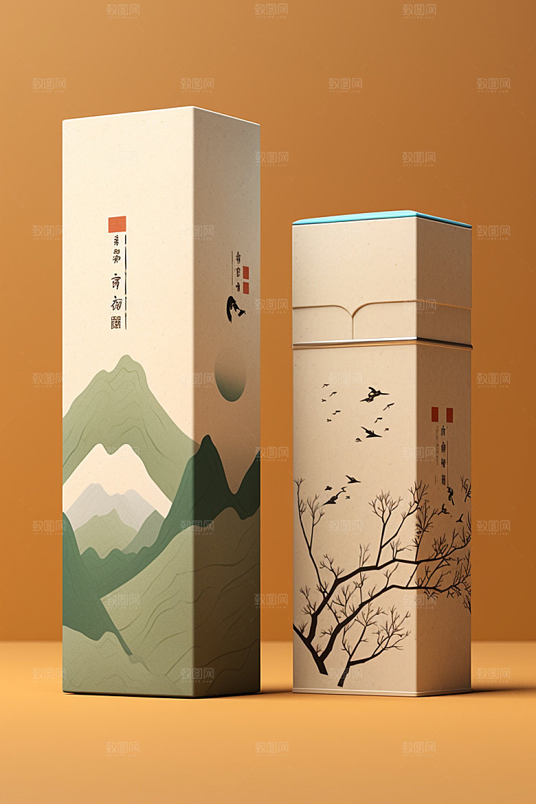 茶叶包装茶叶罐立体模型