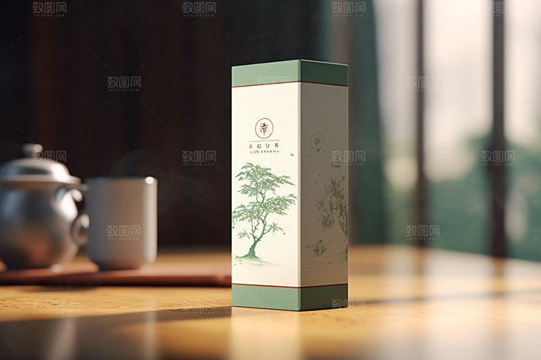 茶叶包装中国风立体模型