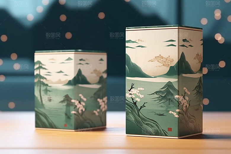 茶叶包装中国风传统模型
