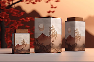 茶叶包装包装设计中国风模型