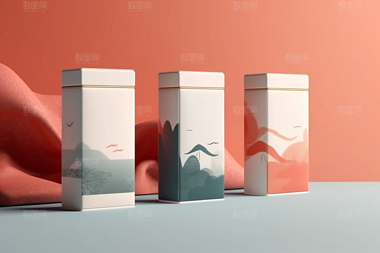 茶叶包装中国风中式模型