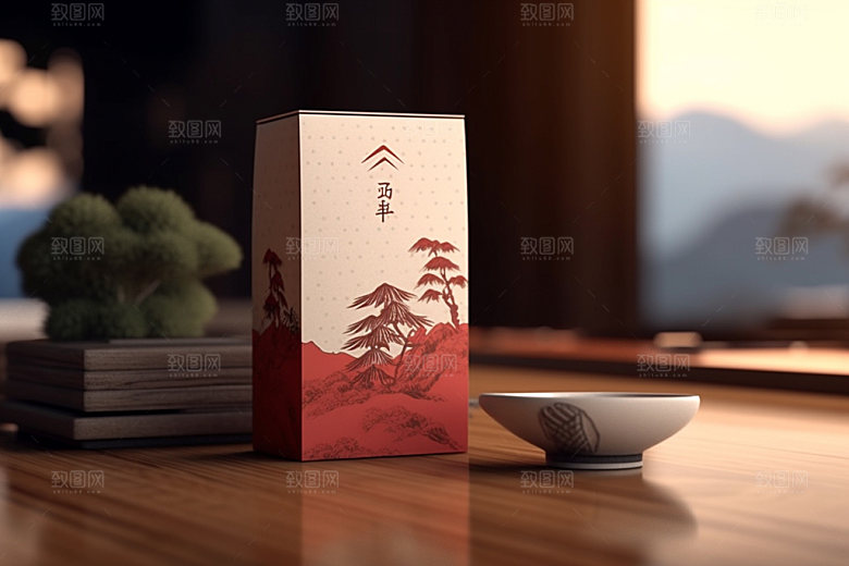 茶叶包装立体中式模型