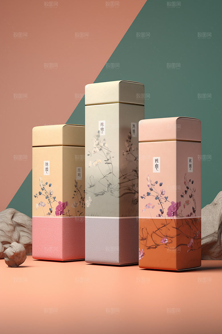 茶叶包装中式立体模型