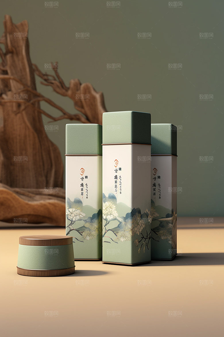 茶叶包装包装设计茶叶罐模型