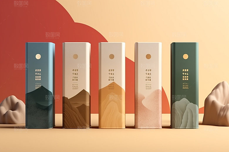 茶叶包装立体中国风模型