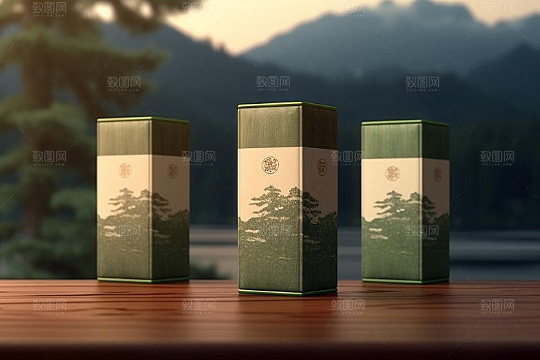 茶叶包装中式立体模型