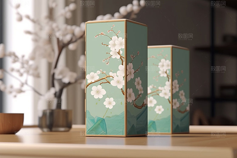 茶叶包装中式立体模型