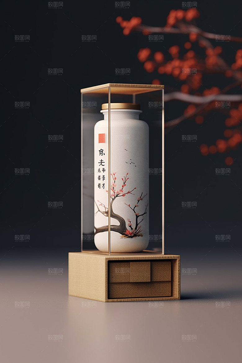茶叶包装立体茶叶罐模型