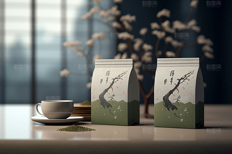 茶叶包装中式立体模型