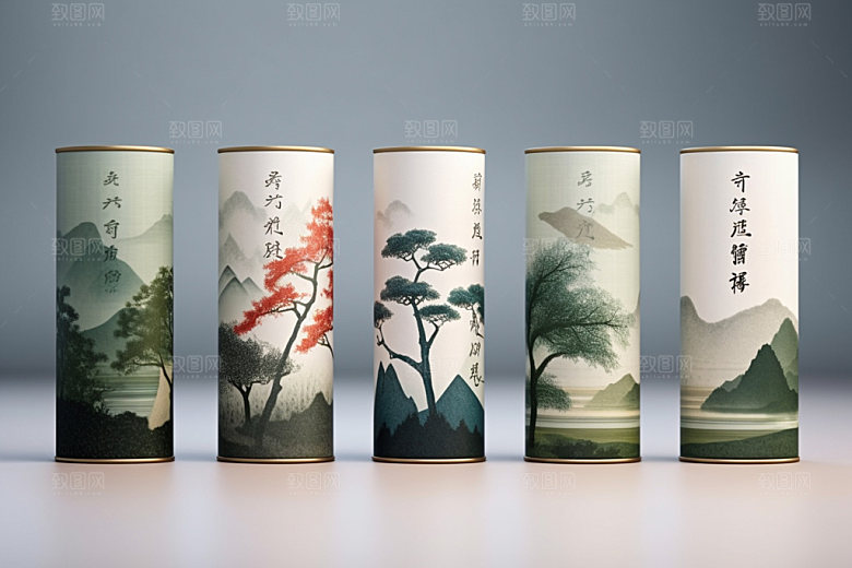 茶叶包装传统茶叶罐模型
