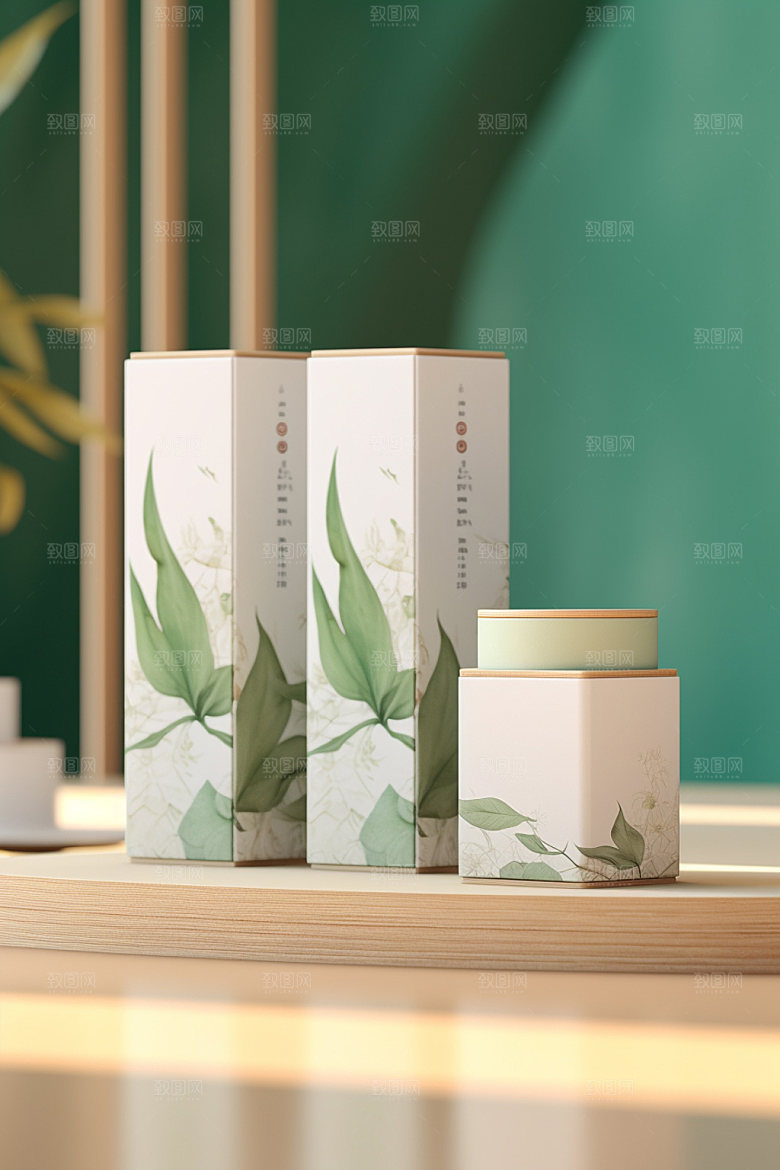 茶叶包装茶叶罐中国风模型