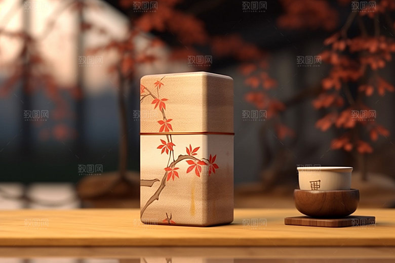 茶叶包装茶叶罐中式模型