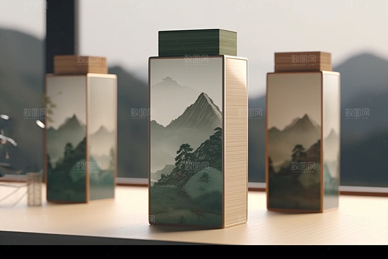 茶叶包装中式中国风模型