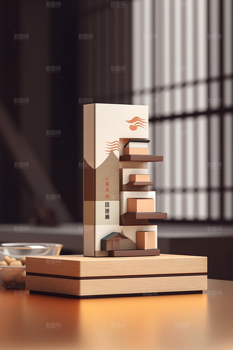 茶叶包装茶叶罐中式模型