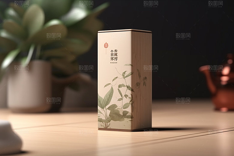 茶叶包装茶叶罐中国风模型