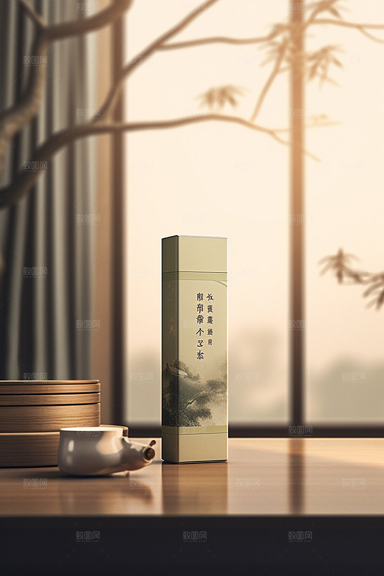 茶叶包装3D中国风模型