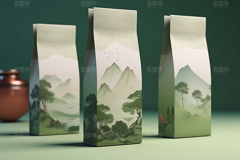 茶叶包装立体中国风模型