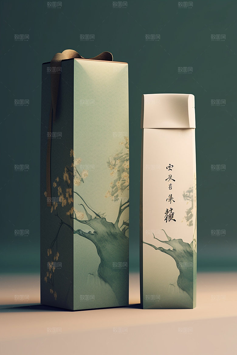 茶叶包装茶叶罐中式模型