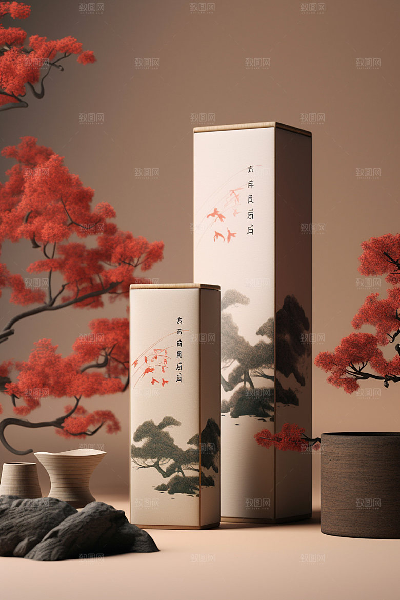 茶叶包装中国风茶叶罐模型