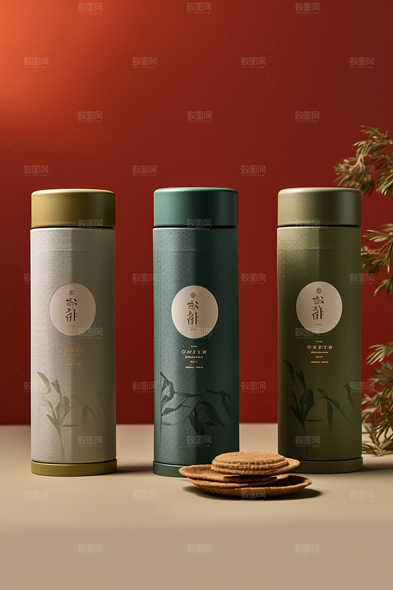 茶叶包装茶叶罐中国风模型