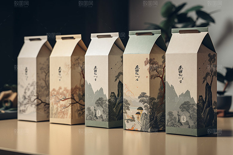 茶叶包装中式中国风模型