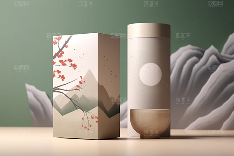 茶叶包装中式中国风模型
