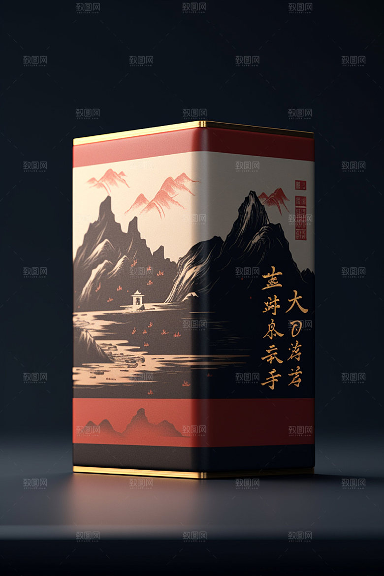 茶叶包装中国风中式模型