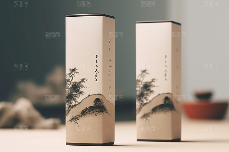 茶叶包装中国风茶叶罐模型