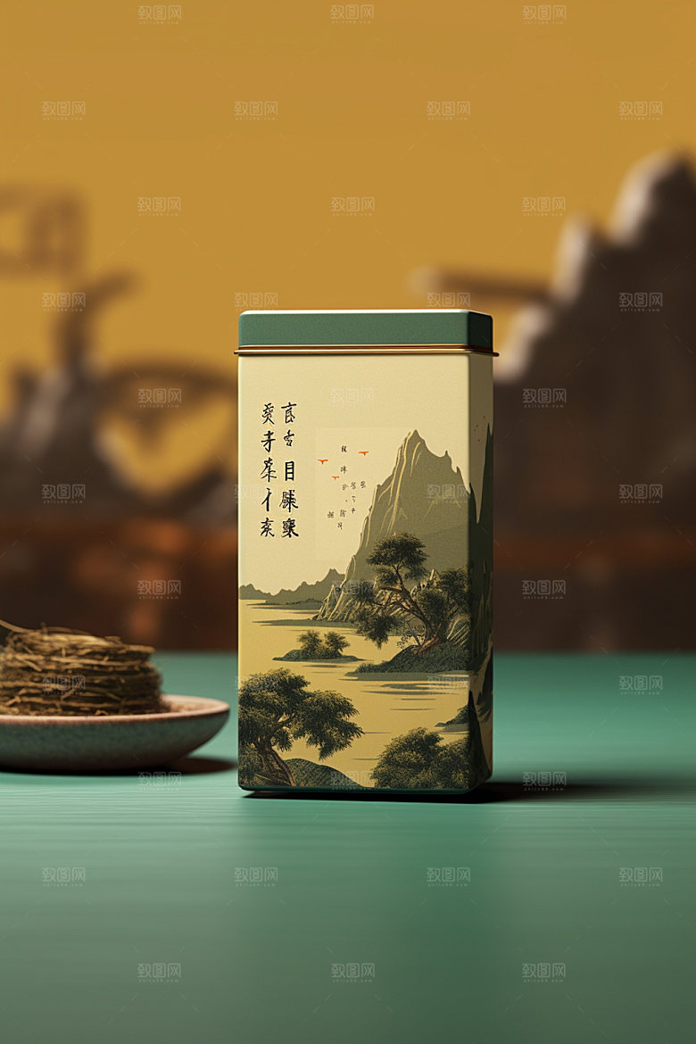 茶叶包装茶叶罐立体模型