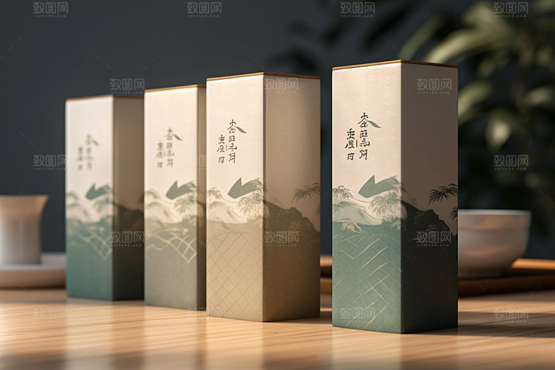 茶叶包装茶叶罐中式模型